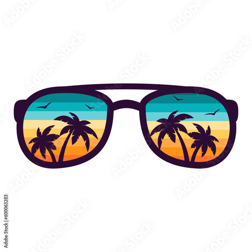  sunglasses with palms reflection