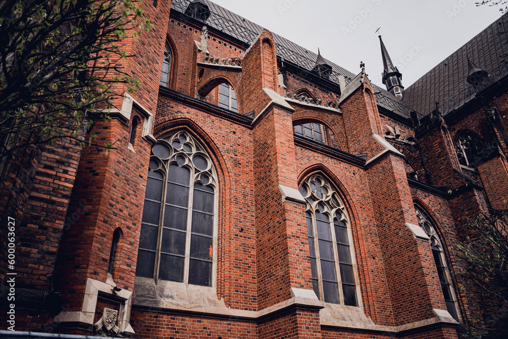 Architectural detail of the olds gothic cathedral in Europe Architectural detail of the olds gothic cathedral in Europe