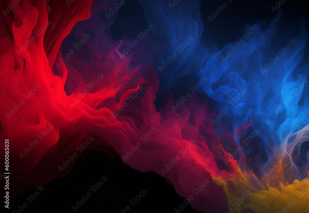 A Splat of Abstract Energy and Vibrant Colours. Generative AI.