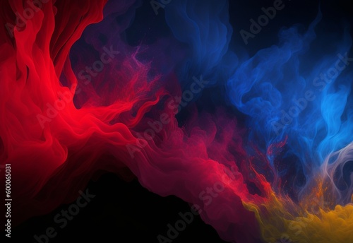 A Splat of Abstract Energy and Vibrant Colours. Generative AI.