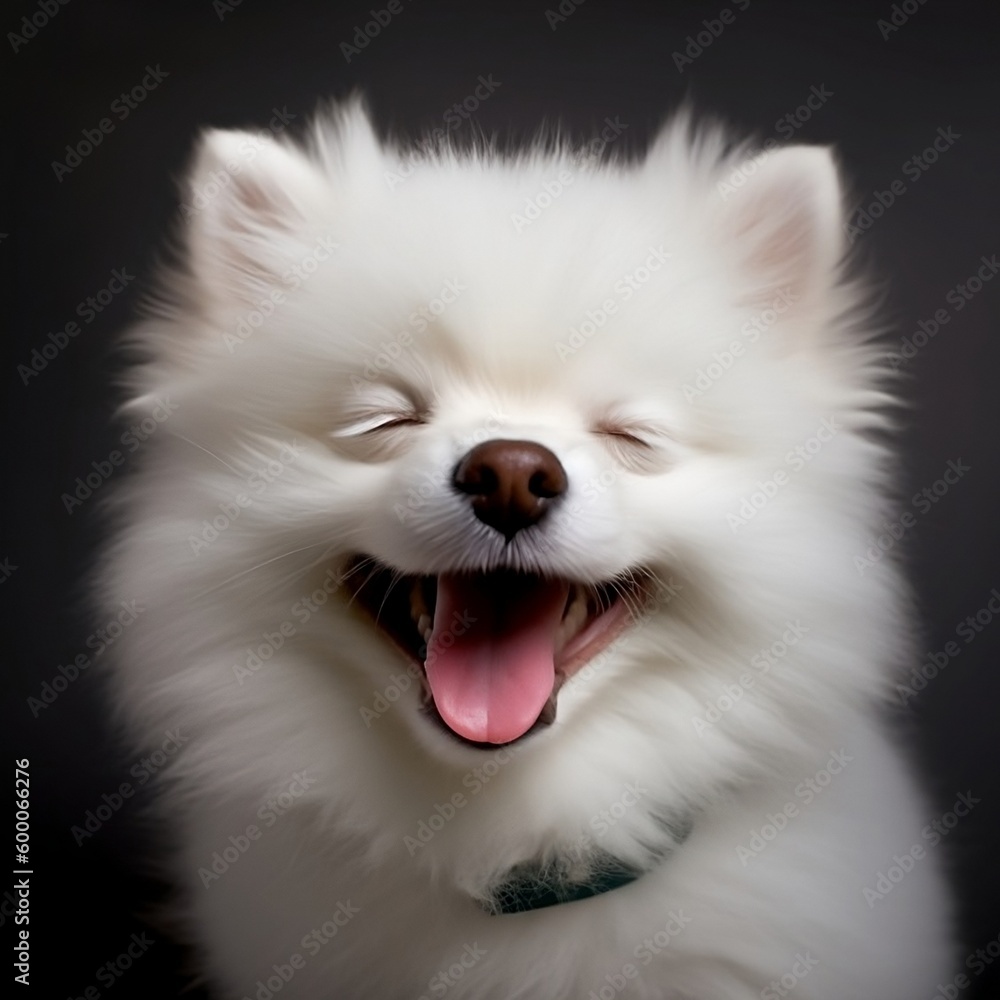 Blissful Pomeranian with Closed Eyes