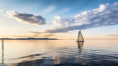 A single boat on a peaceful ocean  © RDO