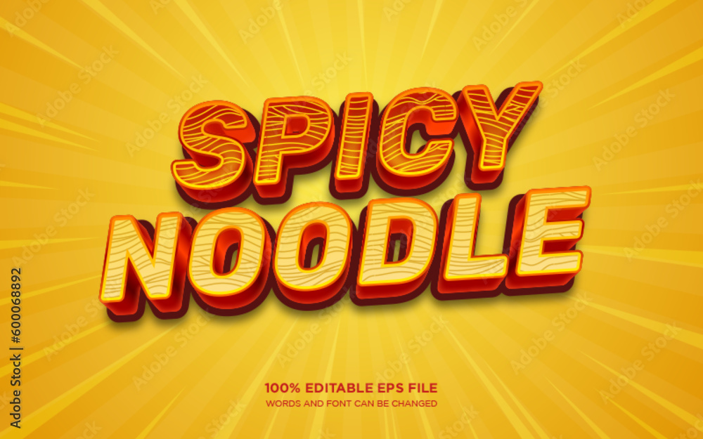 Spicy noodle 3D editable text style effect	
