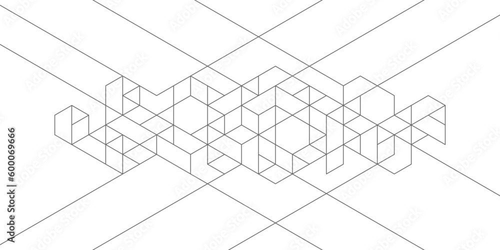 The graphic design elements with isometric shape blocks. Creative vector illustration of abstract geometric background The graphic design elements with isometric shape blocks. Creative vector illustration of abstract geometric background