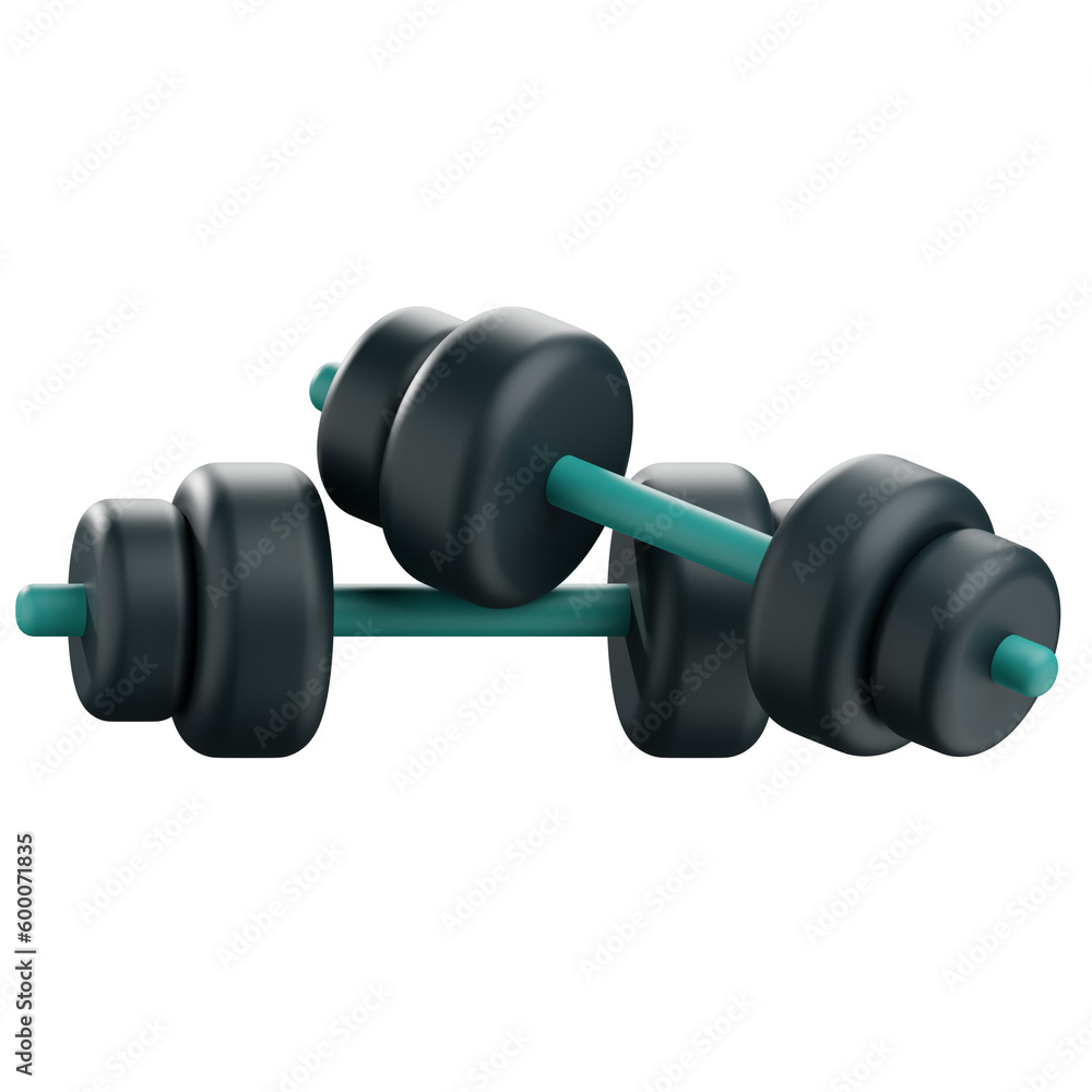 3d render dumbbell isolated on white 3d render dumbbell isolated on white