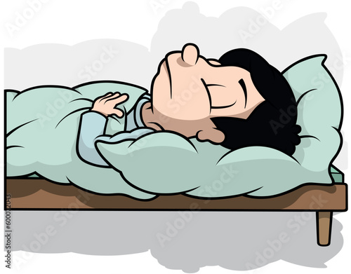 Dark-haired Boy Sleeping in...