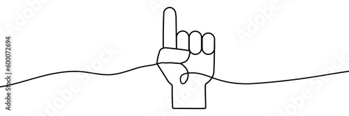 finger arrow  in continuous line drawing style