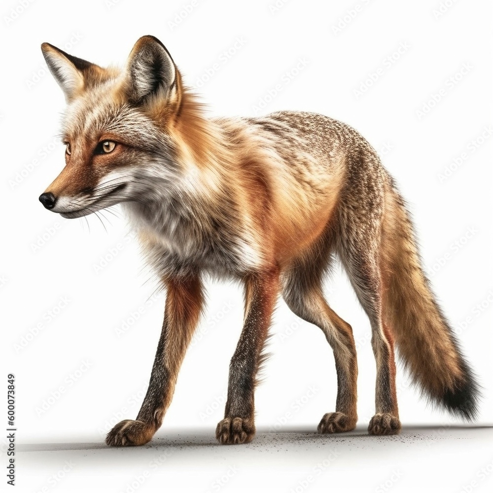 Fox isolated on white background (Generative AI)