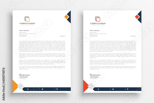 Creative letterhead design template, Professional business letterhead template, Modern business letterhead template