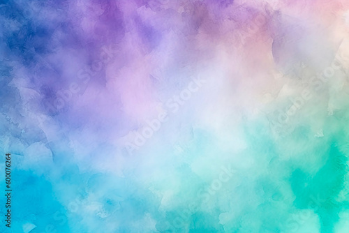 Abstract watercolor background, blue and purple gradient on watercolor paper - Generative AI