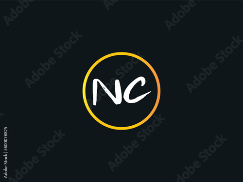 Lettering NC Brush Logo, Monogram Nc cn Business Logo Letter For Apparel Shop