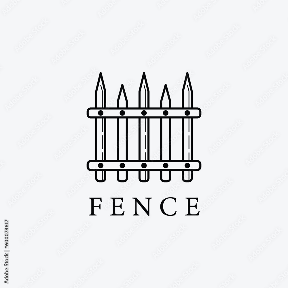line art fence logo icon design, wooden gate design. line art fence logo icon design, wooden gate design.
