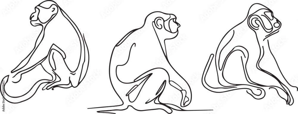 Naklejka premium Sloth Line art vector silhoutte 