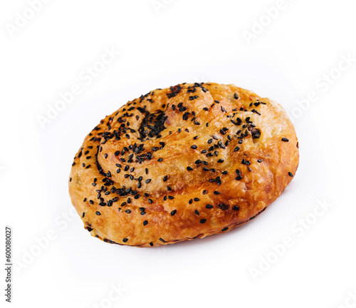 Fresh twisted bun with sesame seeds