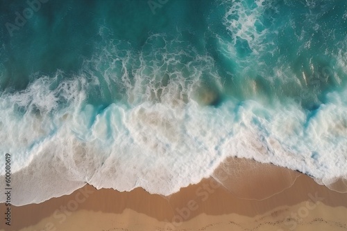 shore summer sea beach water vacation nature sand wave ocean. Generative AI. © SHOTPRIME STUDIO