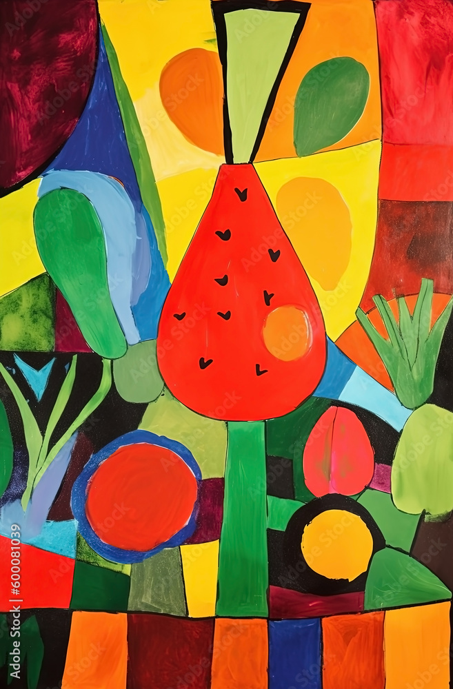 Abstract art vegetables colorful background. Ai generated