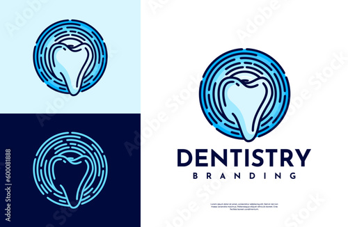 Colorful dental tooth app logo design