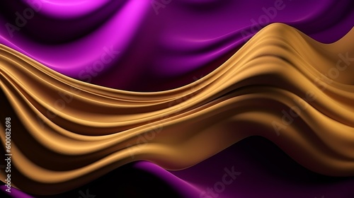 Speculative Foundation with Wave Shinning Gold and Purple Point Silk Surface. AI Generated