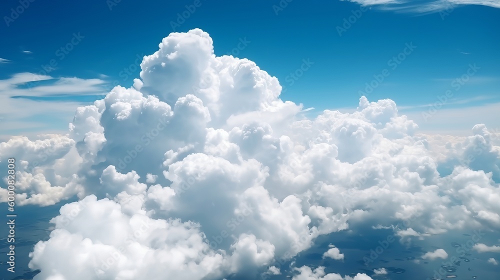 Blue sky with specific clouds. See over the clouds.summer blue sky cloud slant light white establishment. AI Generated Blue sky with specific clouds. See over the clouds.summer blue sky cloud slant light white establishment. AI Generated