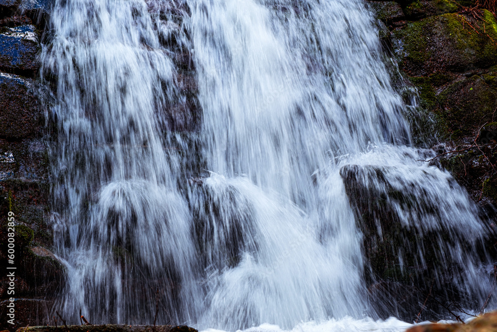 beautiful waterfall in the Cindrel mountains of Romania