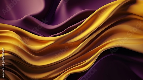 Hypothetical Foundation with Wave Shinning Gold and Purple Point Silk Surface. AI Generated