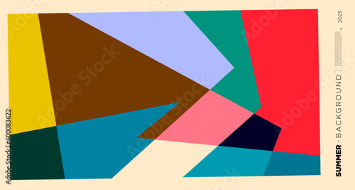Vector abstract colorful dynamic geometric pattern background illustration for summer 2023