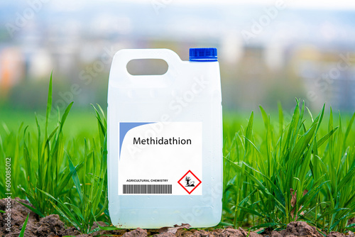 Methidathion organophosphate insecticide used on crops to control pests.