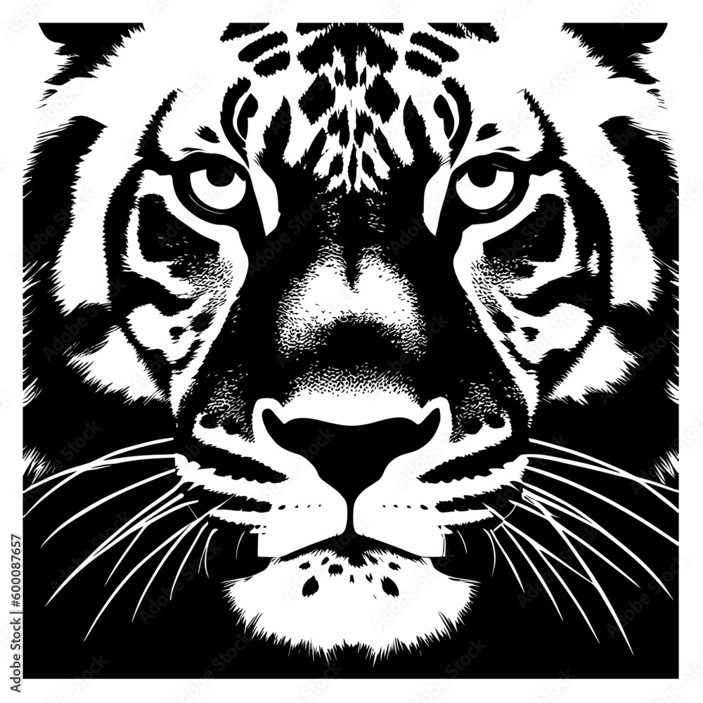 Fototapeta premium Animal head vector design black and white