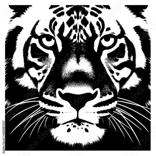 Animal head vector design black and white