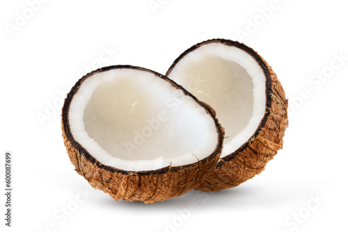 Coconuts isolated on the white background - Clipping path
