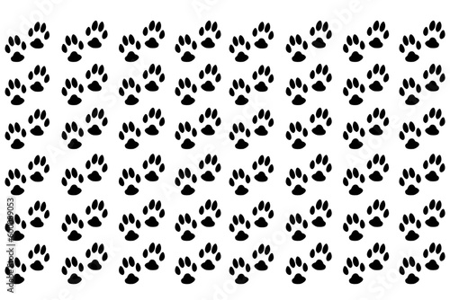 Paw Footprint Of Cat, Dog, Kitten Puppy Silhouette, Paw Silhouettes, Set Of Paw Silhouettes, Paw Vector