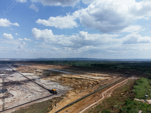 Kolubara pit on coal mining by the open way. Lazarevac, Serbia photo