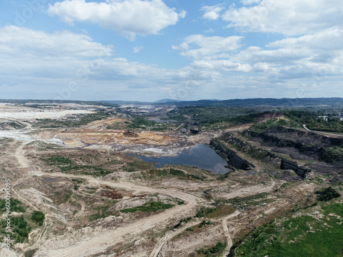 Kolubara pit on coal mining by the open way. Lazarevac, Serbia photo