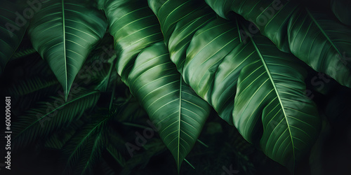 Natural green tropical leaf Texture background