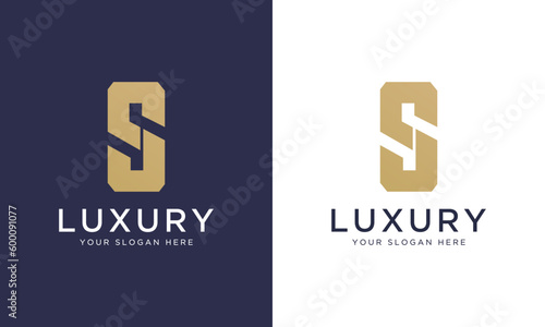 Royal premium letter s logo design vector template in gold color. Beautiful logotype design for luxury company branding.