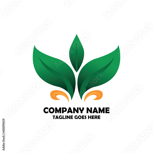 eco friendly logo. abstract green leaf logo vector