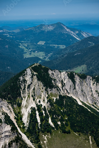 View from the mountains into a valley