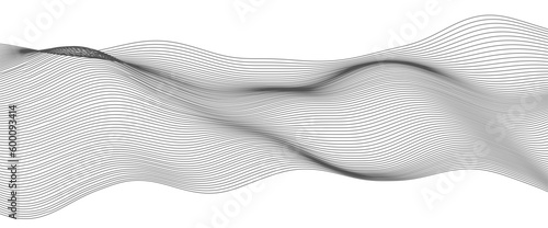 Grey wave striped line background. Grey minimal round lines background. Abstract blue wave lines pattern background. Vector file