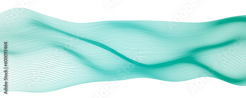 Green wave striped line background. Minimal round lines waves background. Abstract green wave lines pattern background. Vector file