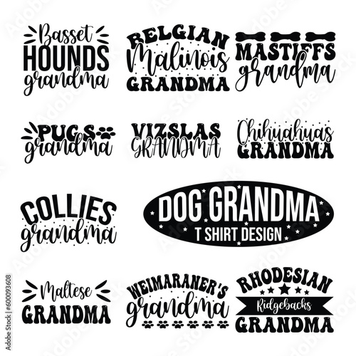 Dog grandma T shirt design bundle