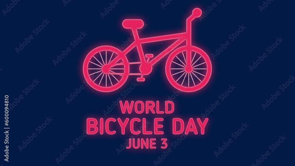 World Bicycle Day. June 3. Flat holiday animation. Motion graphic design. 4K, HD loop footage. World Bicycle Day. June 3. Flat holiday animation. Motion graphic design. 4K, HD loop footage.