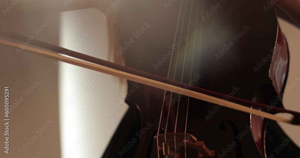 Single woman playing the cello, close-up and medium close-up, cello bow and strings, smooth transitions of the camera from focus to out-of-focus, beautiful filmic, artistic shots. Single woman playing the cello, close-up and medium close-up, cello bow and strings, smooth transitions of the camera from focus to out-of-focus, beautiful filmic, artistic shots.