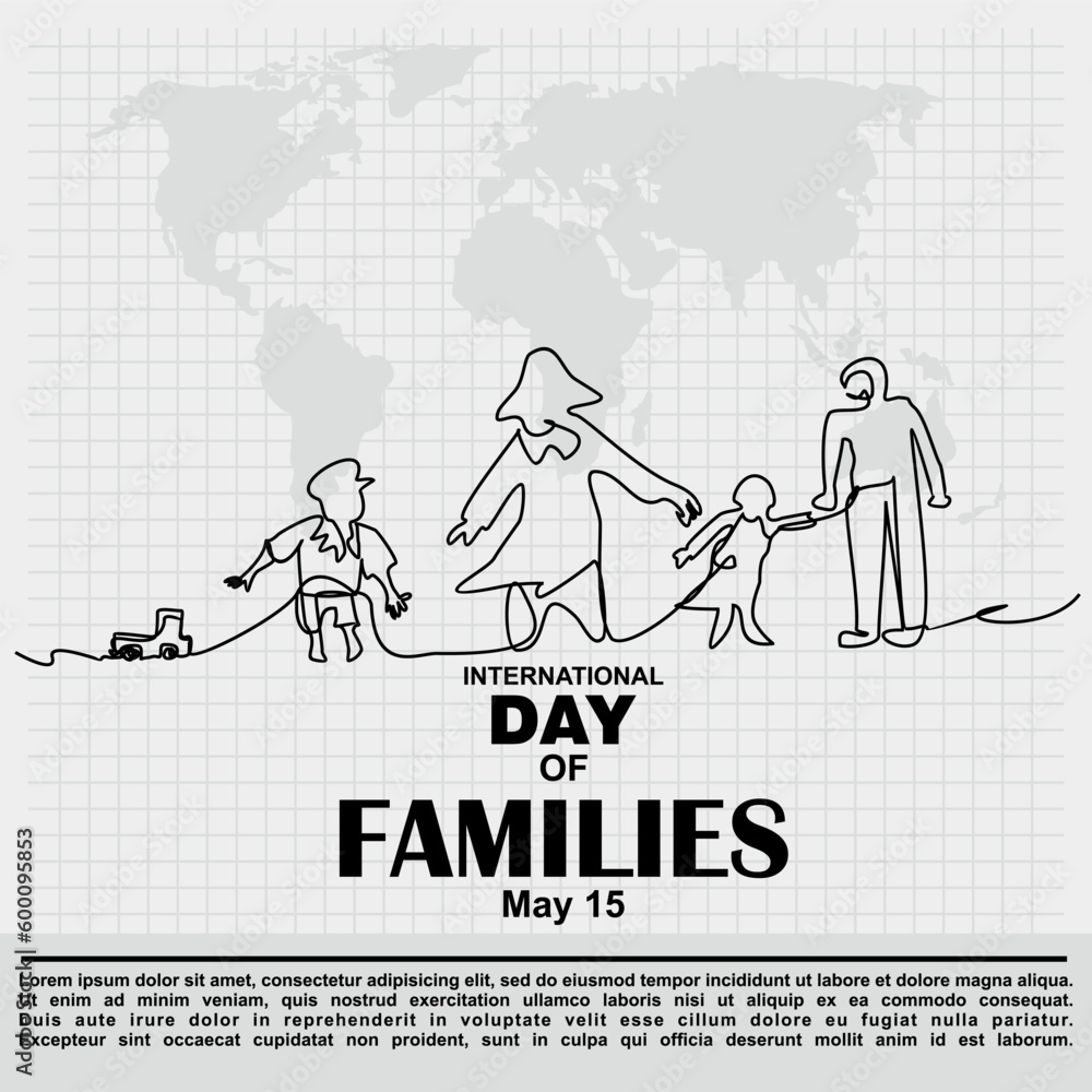 International day of Families, Continuous line drawing