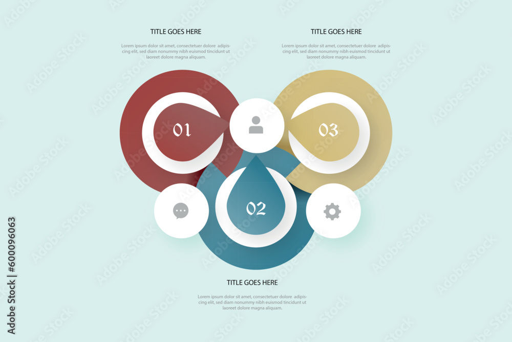 Flat 3 circular diagram infographic
Flat 3 circular diagram infographic