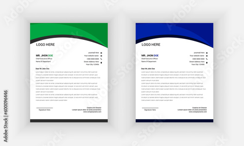 Modern Creative & Clean business style letterhead design.set to print with vector & illustration 