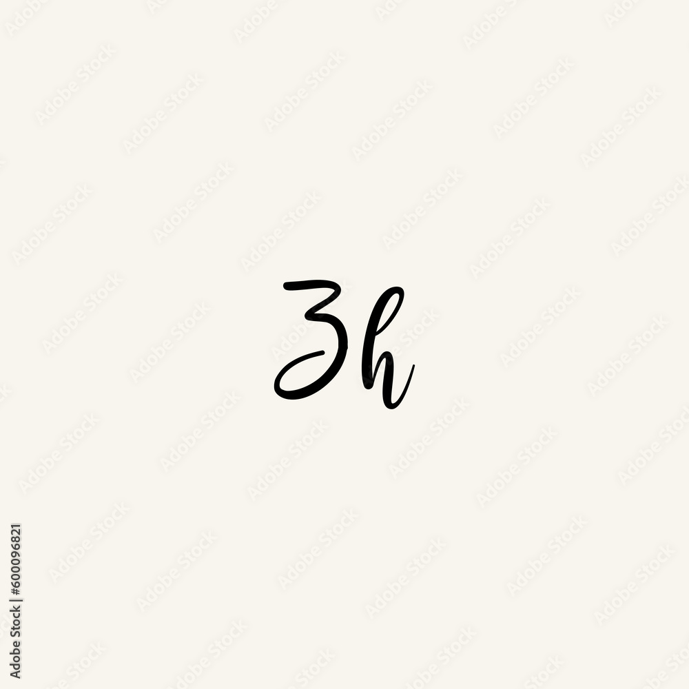ZH black line initial script concept logo design ZH black line initial script concept logo design