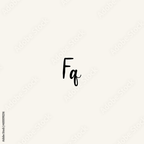 FQ black line initial script concept logo design © Willond