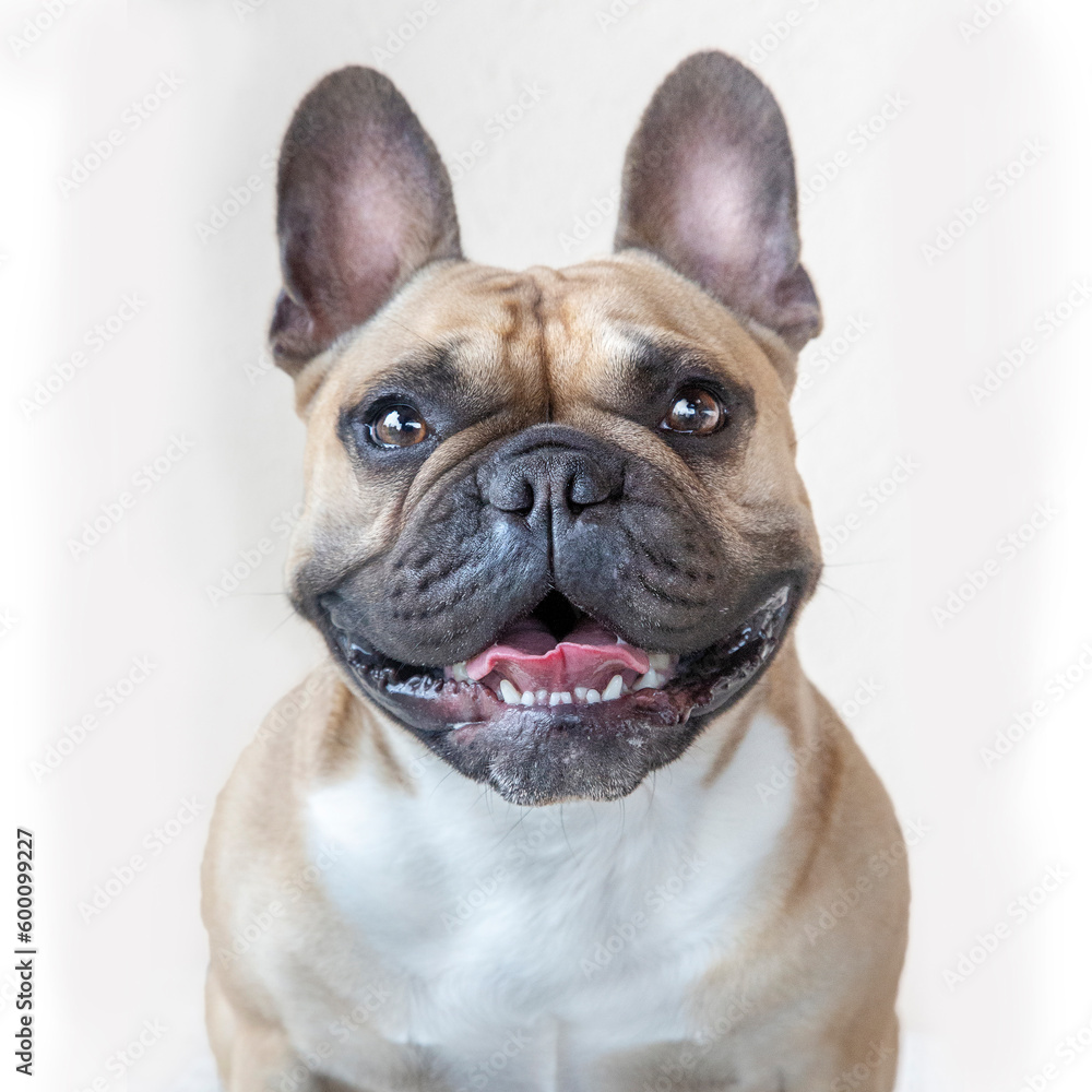 Primo Piano di Bouledogue Francese cane fulvo biondo Primo Piano di Bouledogue Francese cane fulvo biondo