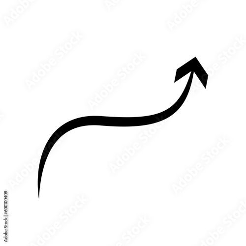 Curved Arrow Isolated Icon. Editable Vector Illustration Outline Stroke. Transparent Background.