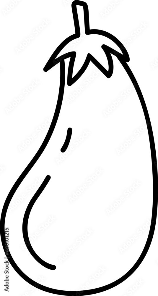 Doodle Eggplant Illustration Doodle Eggplant Illustration